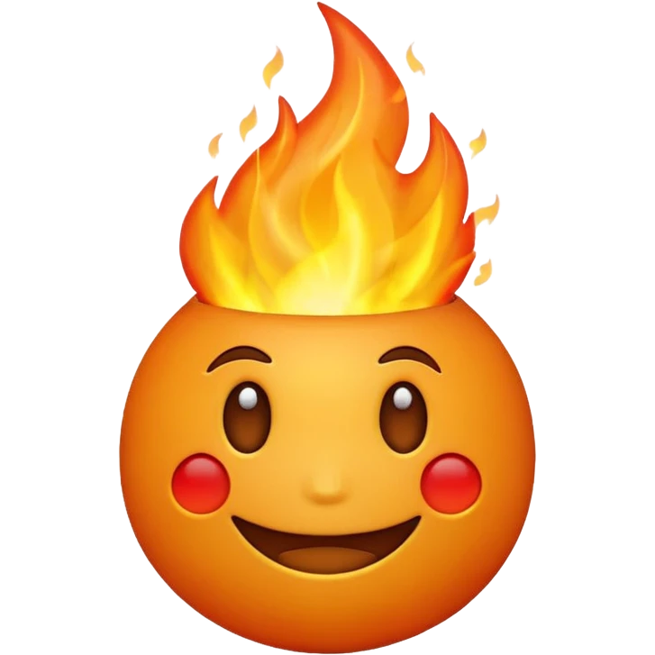 Make a 3d emoji of t with fire emoji