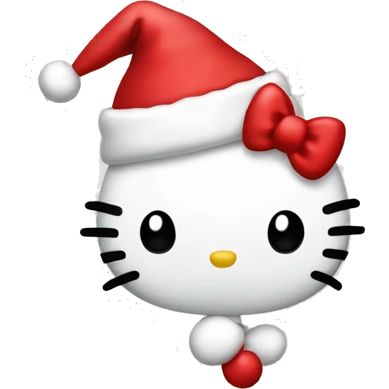 Hello kitty with Christmas hat  emoji