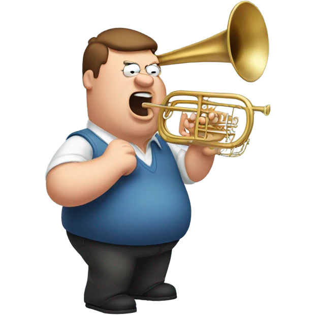 Peter griffin playing a trombone emoji