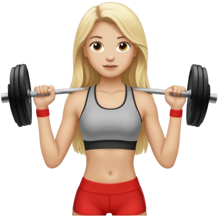 Blonde girl with long hair gym emoji