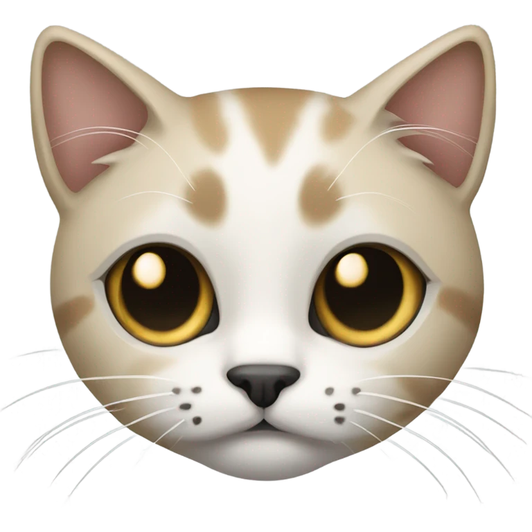  dark beige and white Cat with black spot near the nose emoji