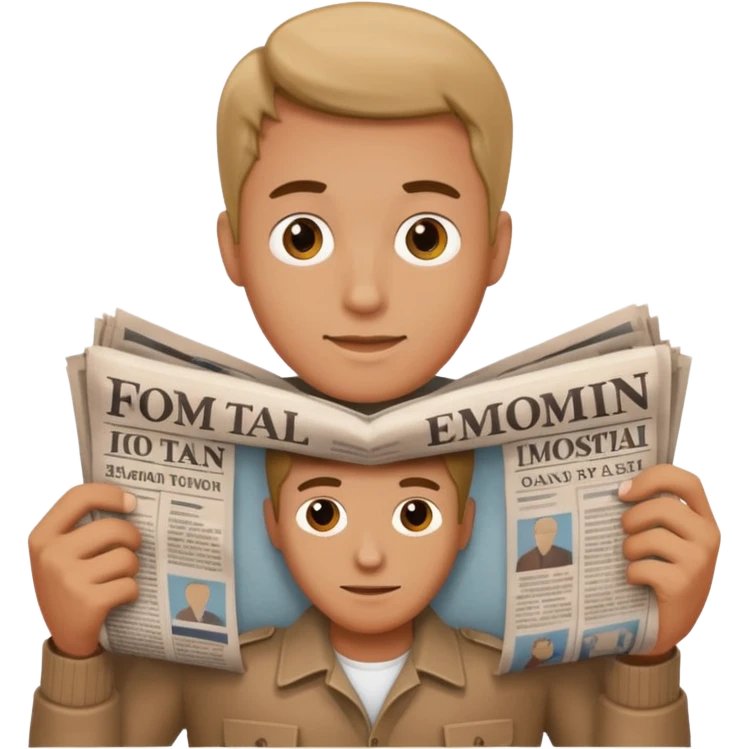 Man In his hand is a newspaper emoji