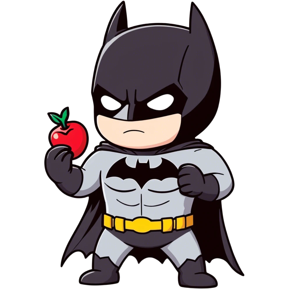 Bat man eating berries  emoji