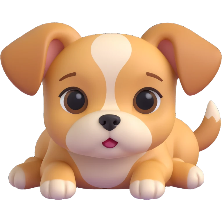 small dog lying face up, looking adorable emoji