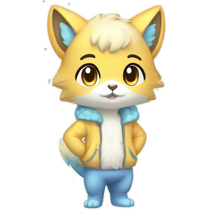 High quality detailed Cute Cool Kawaii stylish Pretty Chibi Fur-Sona Shiny Colorful Sparkly Fakemon Full Body emoji