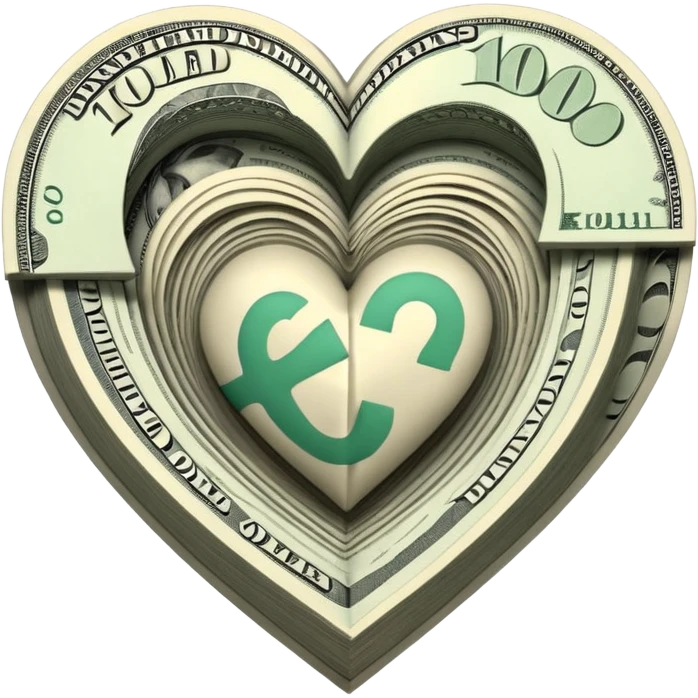 pazzle heart dollars emoji
