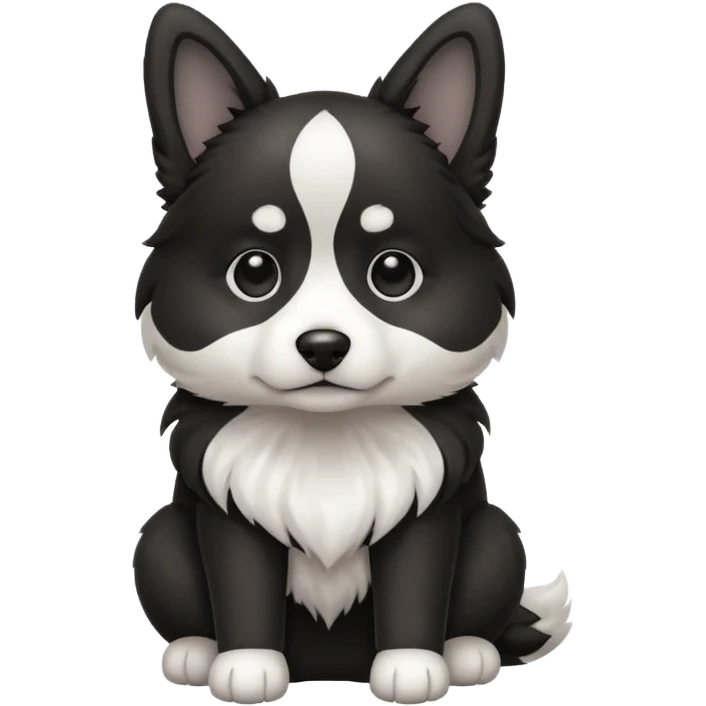 A dog with black and white colors in a sitting position emoji