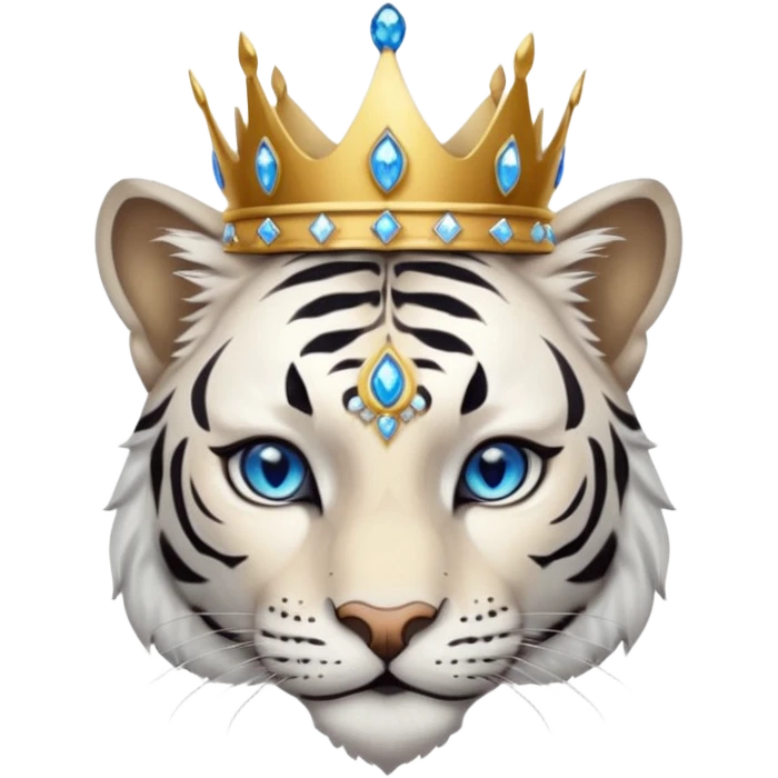 ESO Female white/black tiger khajiit leader of the umbral rose, blue eyes, blue 'third eye' gem, something symbolizing leadership ruling  emoji