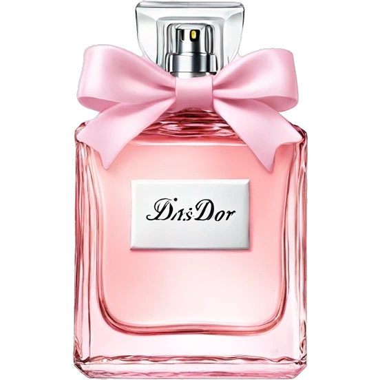 Light pink Miss Dior perfume with bow emoji