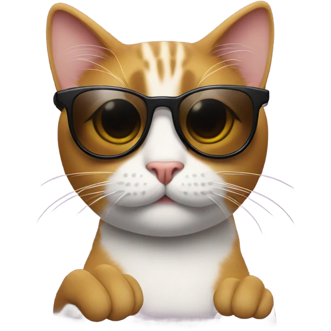Cat with sunglasses and middle finger  emoji