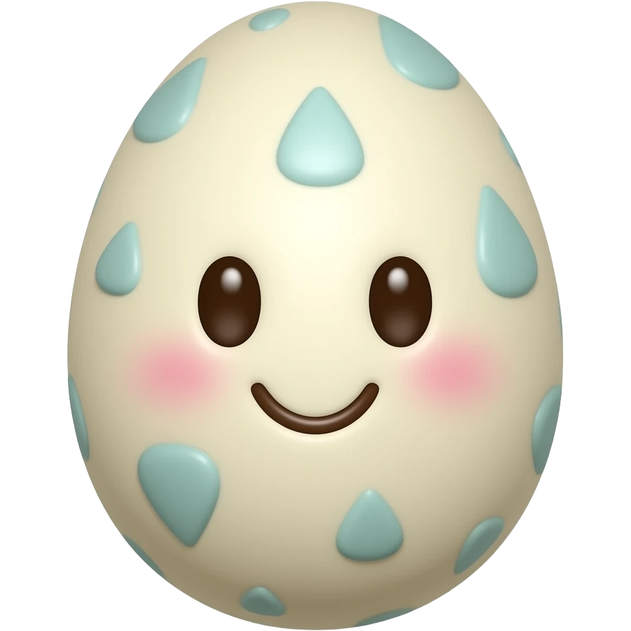 turn into withe chocolate easter egg face happy cute! emoji
