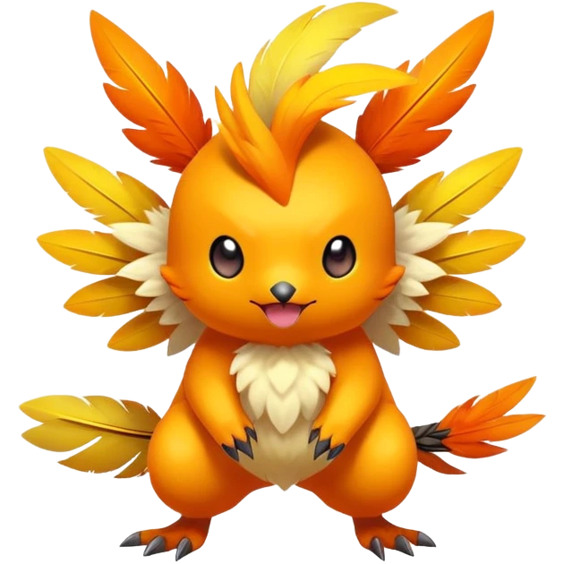 Elemental Flying-type-Electric-type colorful exotic cute chibi anime-style Pokémon-Fakémon-creature emoji