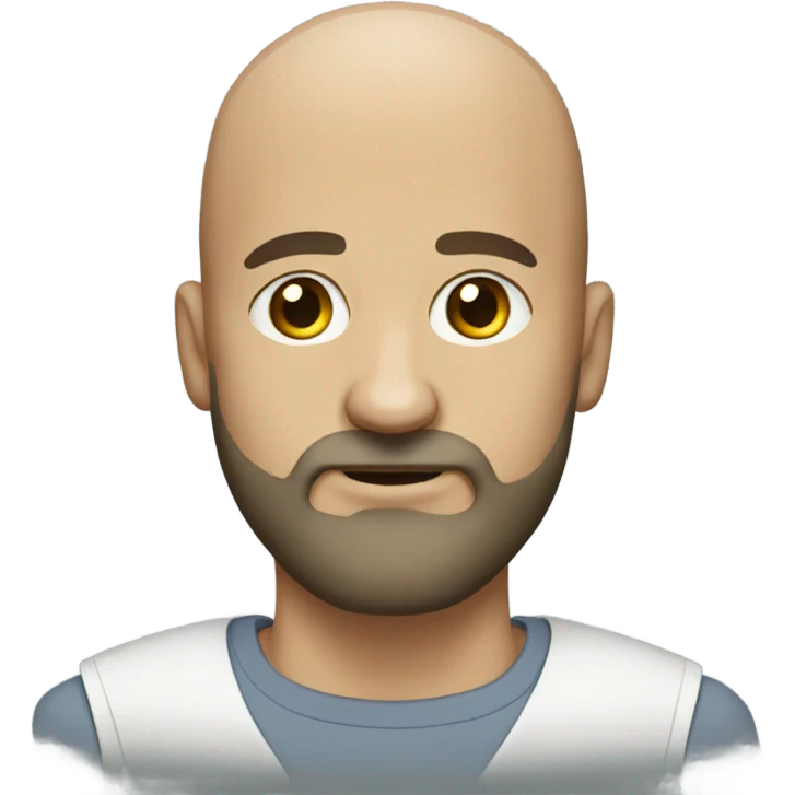 bald man with beard portrait emoji