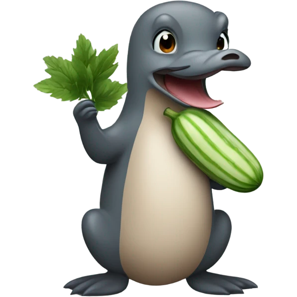 Platypus eating cucumber emoji