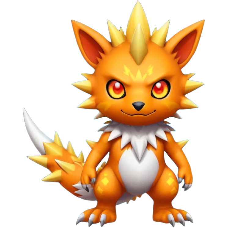 colorful fantasy edgy cool badass cute Digimon-Fakémon, with random markings, full body emoji