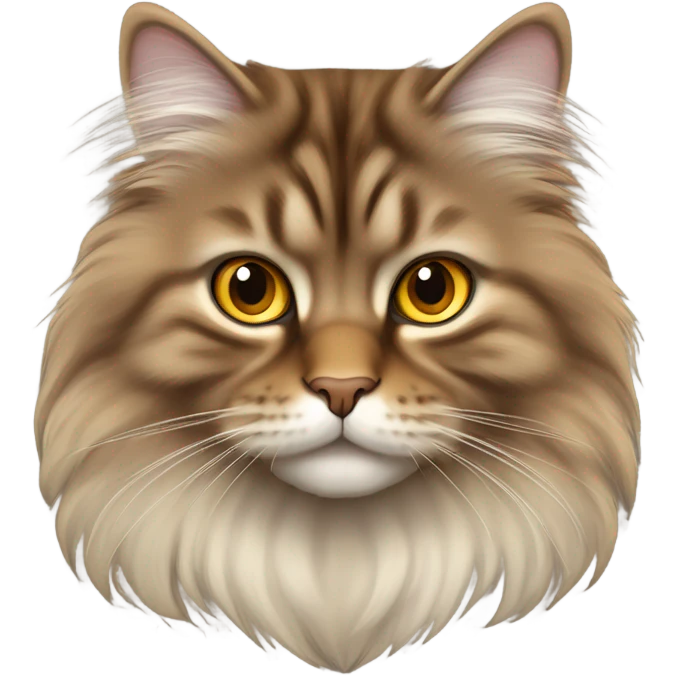  Brown siberian cat and golden eyes emoji