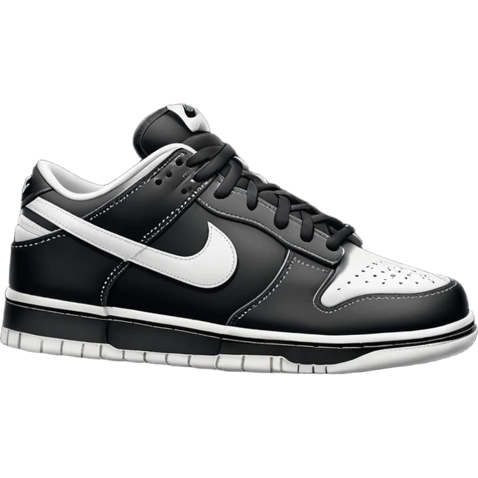 I want you to draw a black Nike Dunk Low with the Nike logo facing right

 emoji