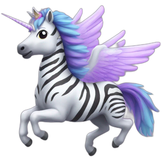 Flying zebra unicorn emoji