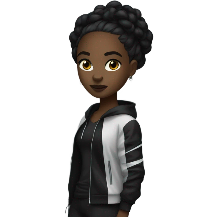 sleek black gothic pumagirl  emoji