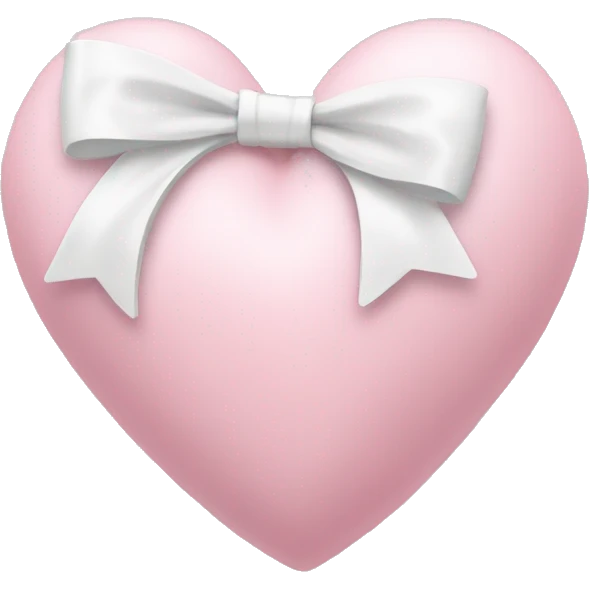 Pastel pink heart with white bow emoji