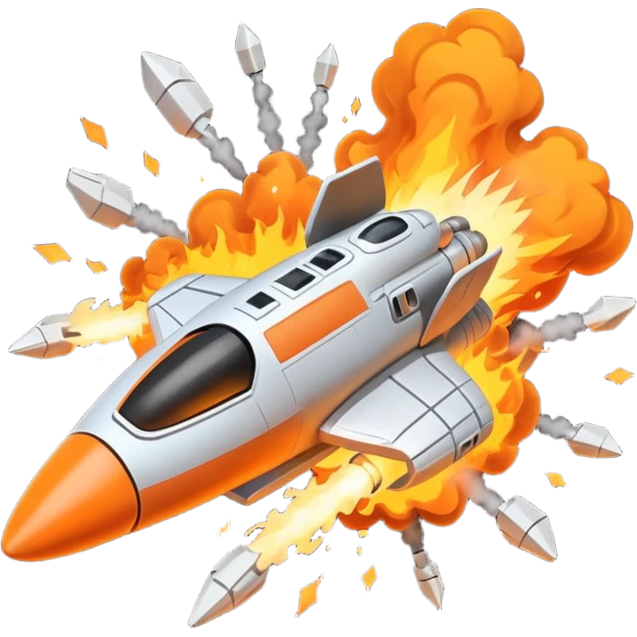 Spaceship blowing up emoji
