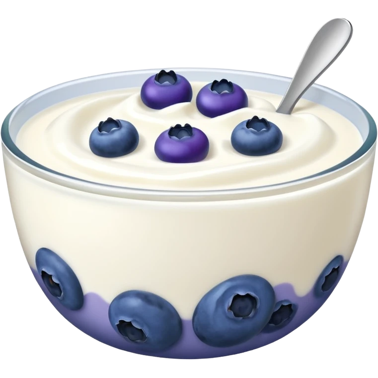 create a bowl with iogurt and berries emoji ios style only blueberries and no soup emoji