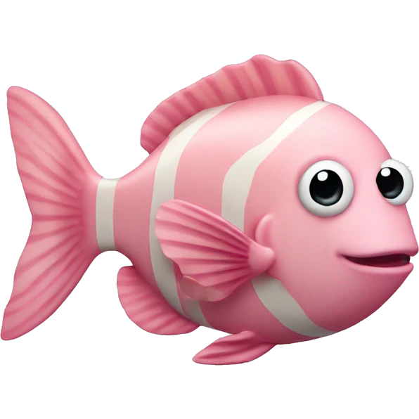 pastel pink fish with stripes emoji