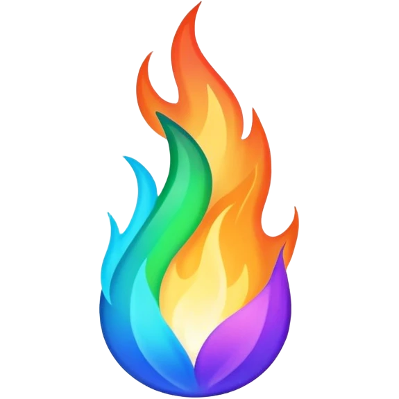 green blue and purple flame emoji