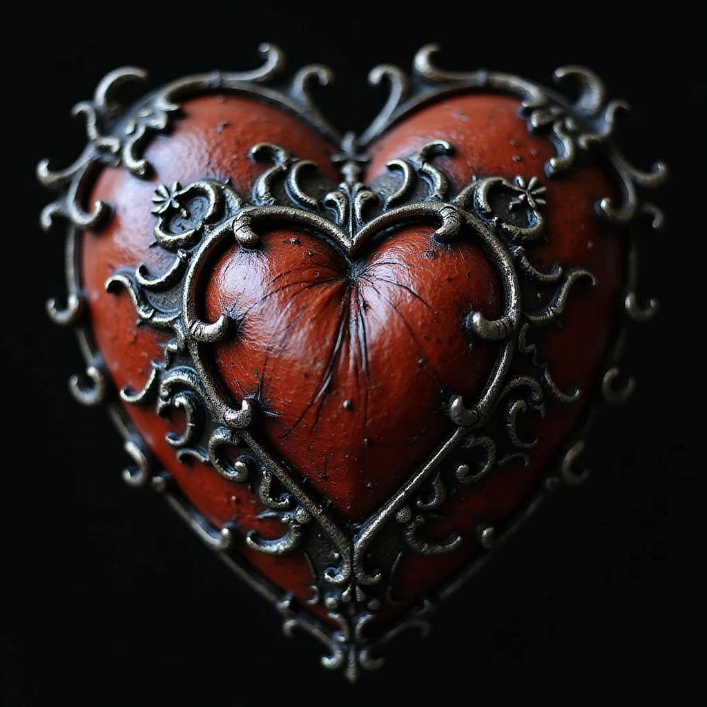 gothic heart, photorealistic, ornate, dark, elegant, high detail emoji