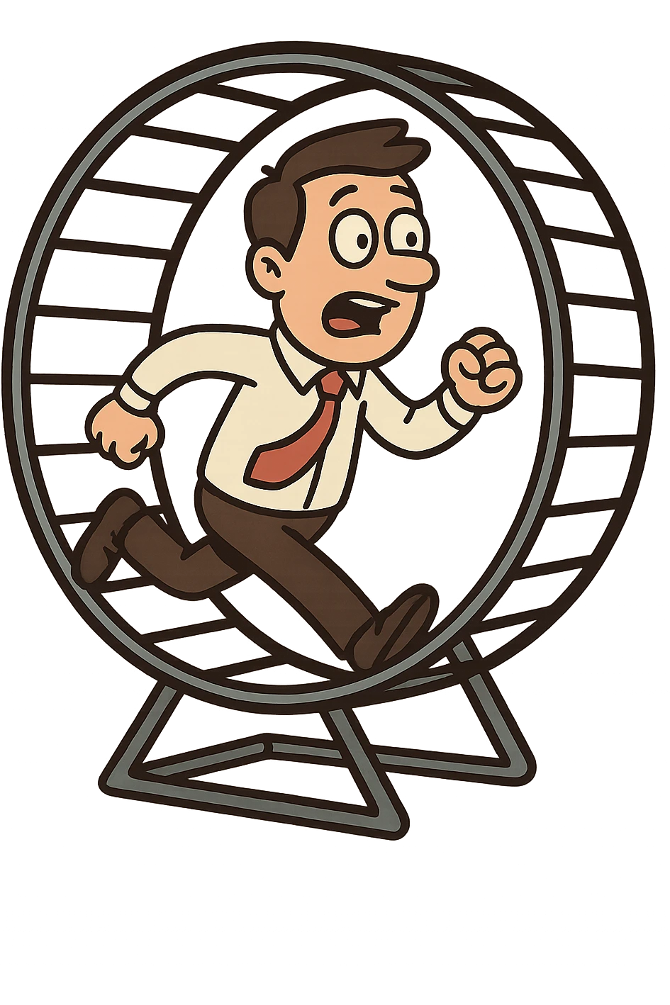 Uomo che corre dentro la ruota del criceto emoji