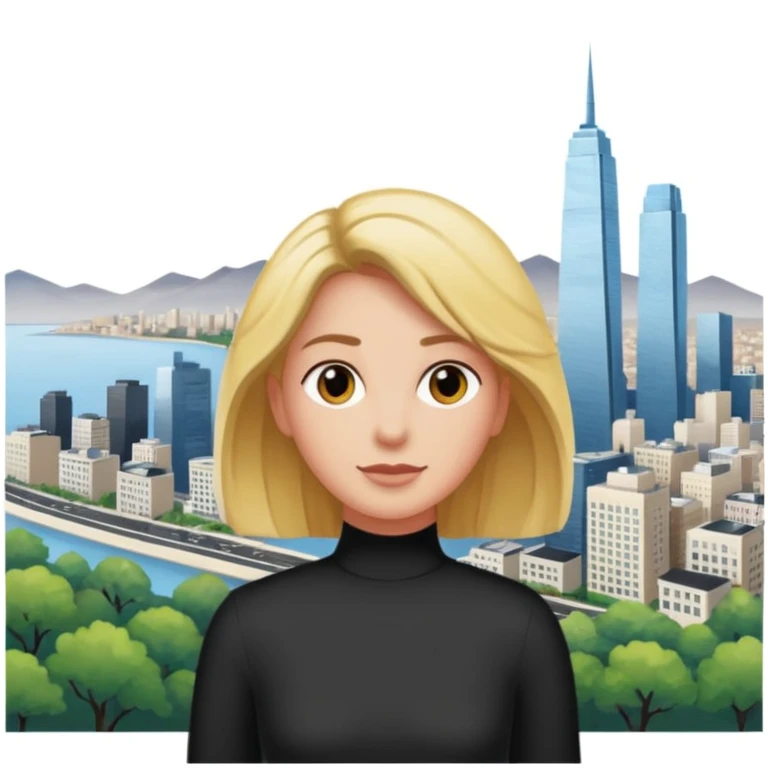 quelqu'un qui admire la vue depuis un point panoramique avec une ville en contrebas
 emoji