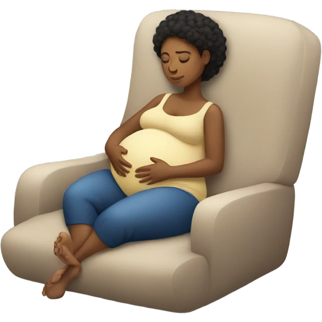 Pregnant Brazilian woman napping emoji