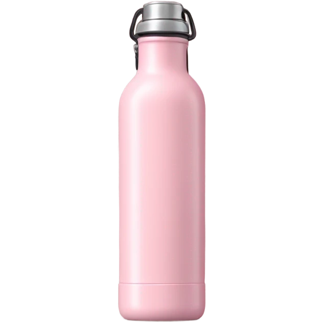Baby Pink metal water bottle, metal canteen, tall and skinny emoji
