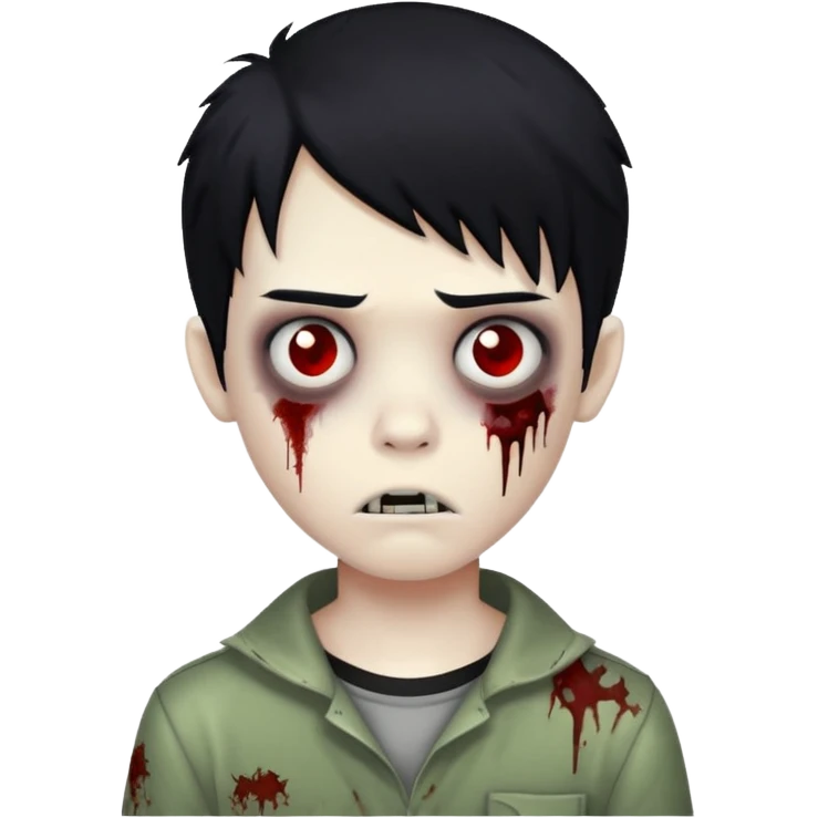 boy zombie with black hair emo emoji