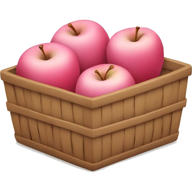Three pink apples in a brown basket emoji