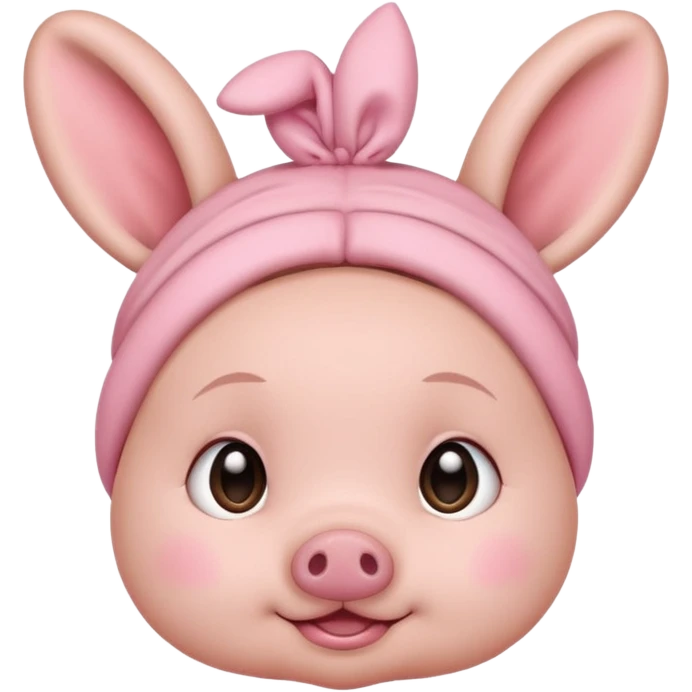 bunny ear accessory wearing baby piggy bun hair emoji