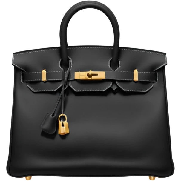 hermes birkin matte black color bag emoji