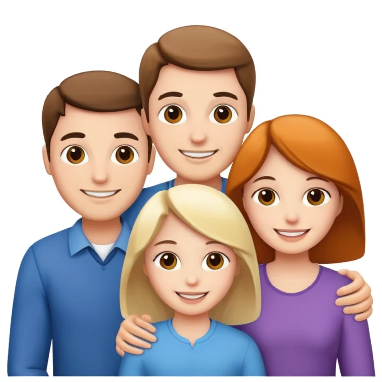 family posing for photo frame emoji