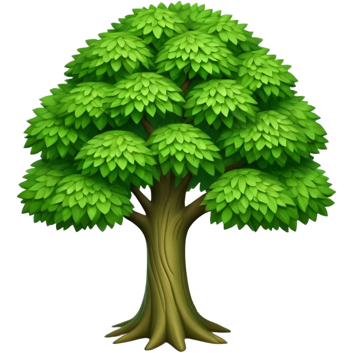 generate realistic detailed tree in 3d style green color emoji
