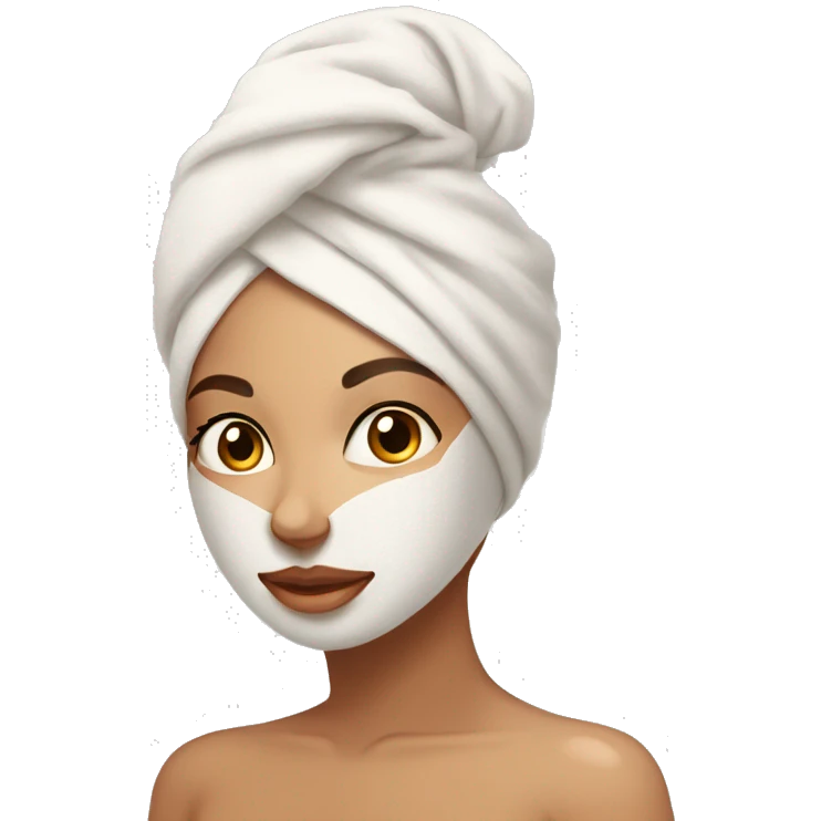 A Latina girl doing her skincare with a towel wrapped around her head and body really feminine  emoji