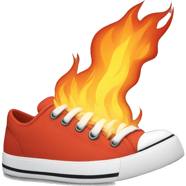 Sneakers on fire emoji