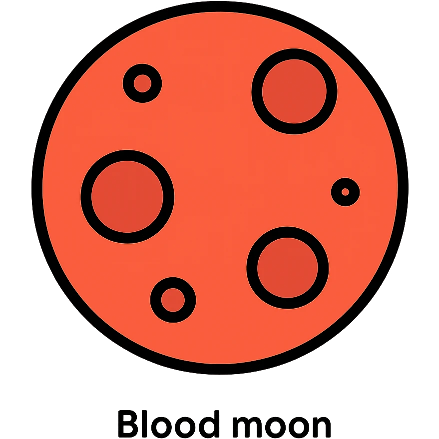 blood moon icon with color and black outlines emoji