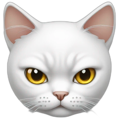 White cat angry emoji