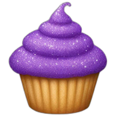 Happy purple glittery cupcake  emoji