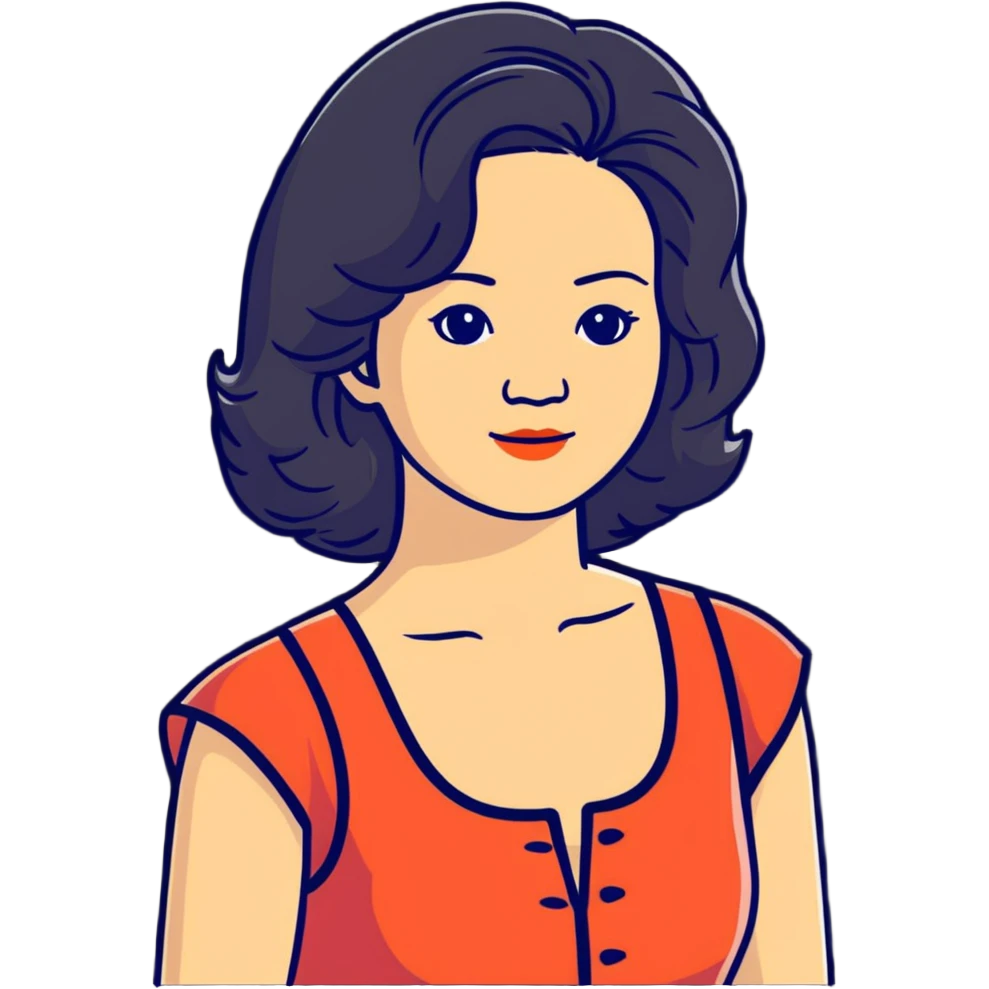 Teresa Teng legendary singer with classic 70s-80s style, chest up portrait emoji