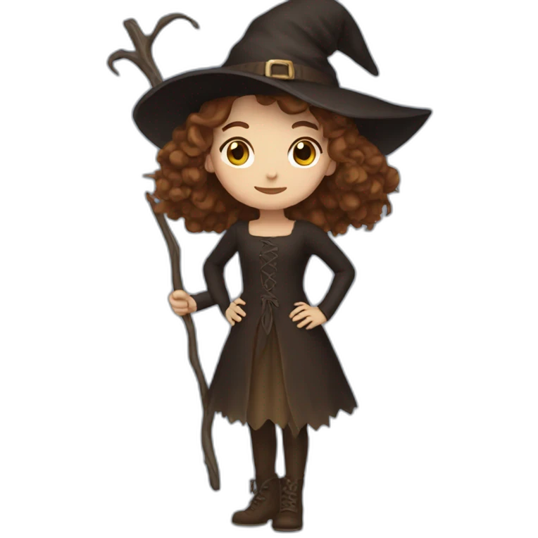brown hair witch emoji