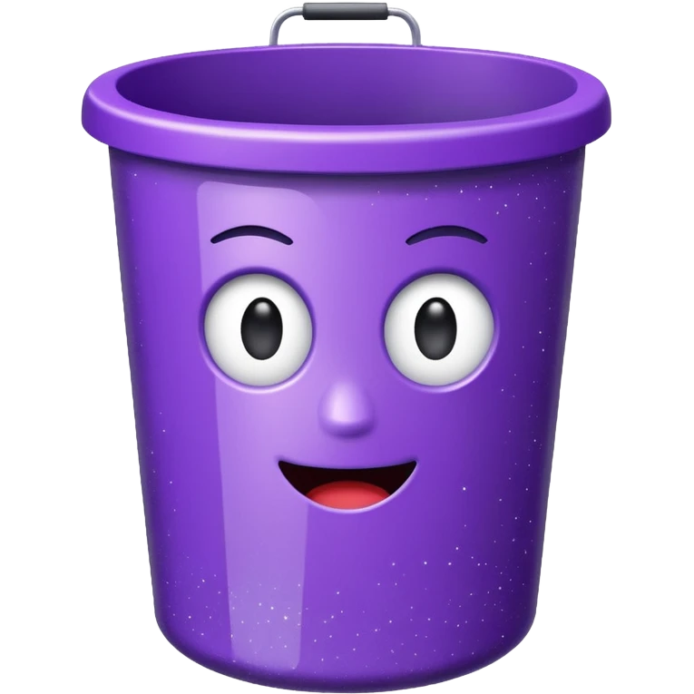 Glitter Purple and Cian rubbish bin emoji