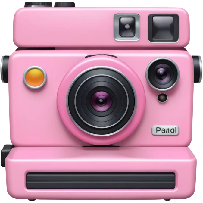pink camera with a polaroid  emoji