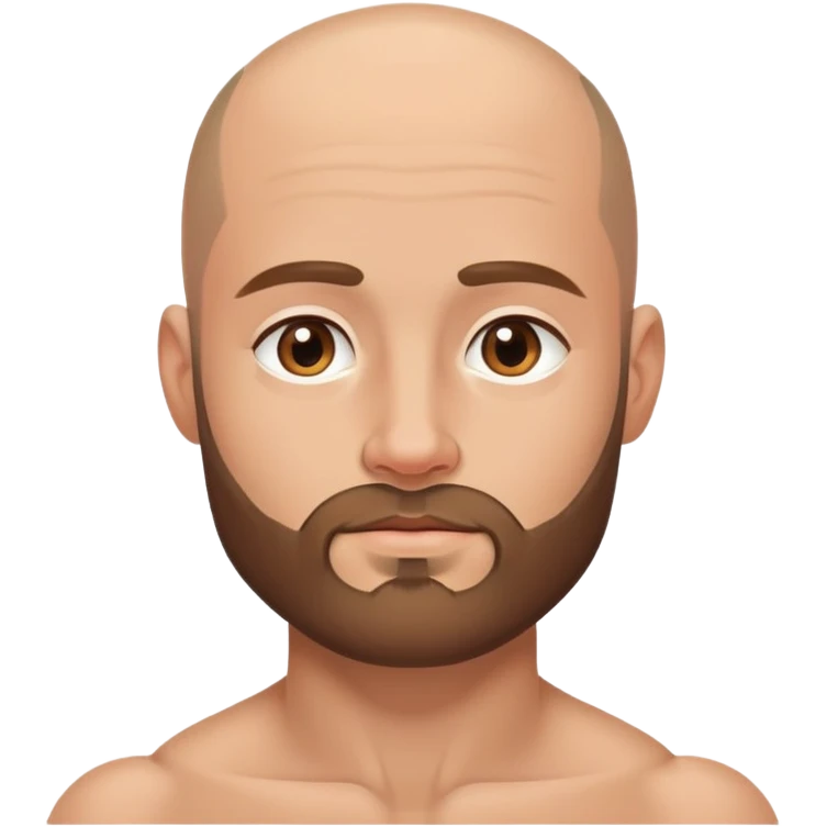 Beautiful light brunette dreaming of her muscular bald beard husband emoji