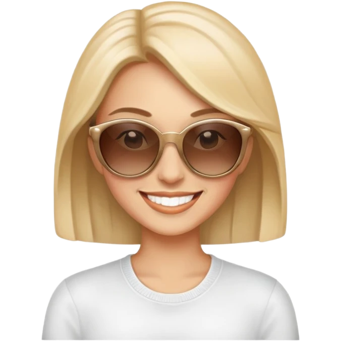 Woman wearing sunglasses smiling emoji